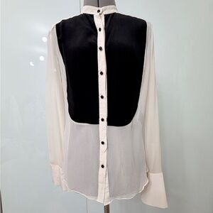 Elizabeth and James Cream and Black Blouse